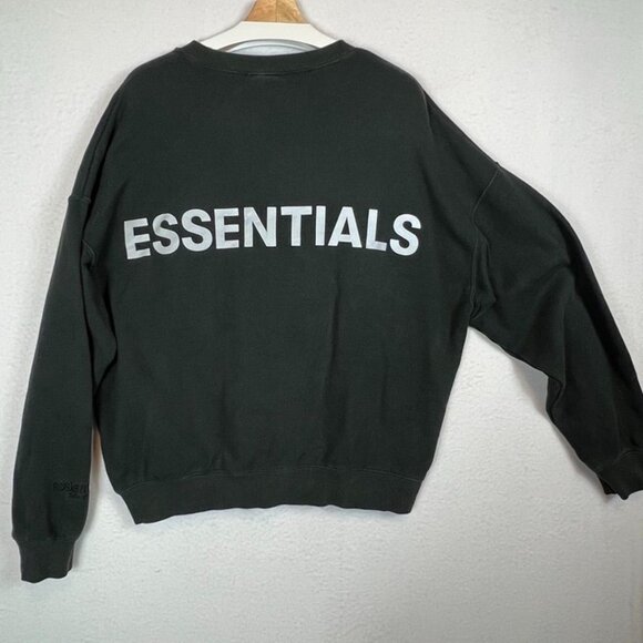 Essentials Fear Of God Black Oversized Sweatshirt M Cotton Blend Unisex - Picture 2 of 11